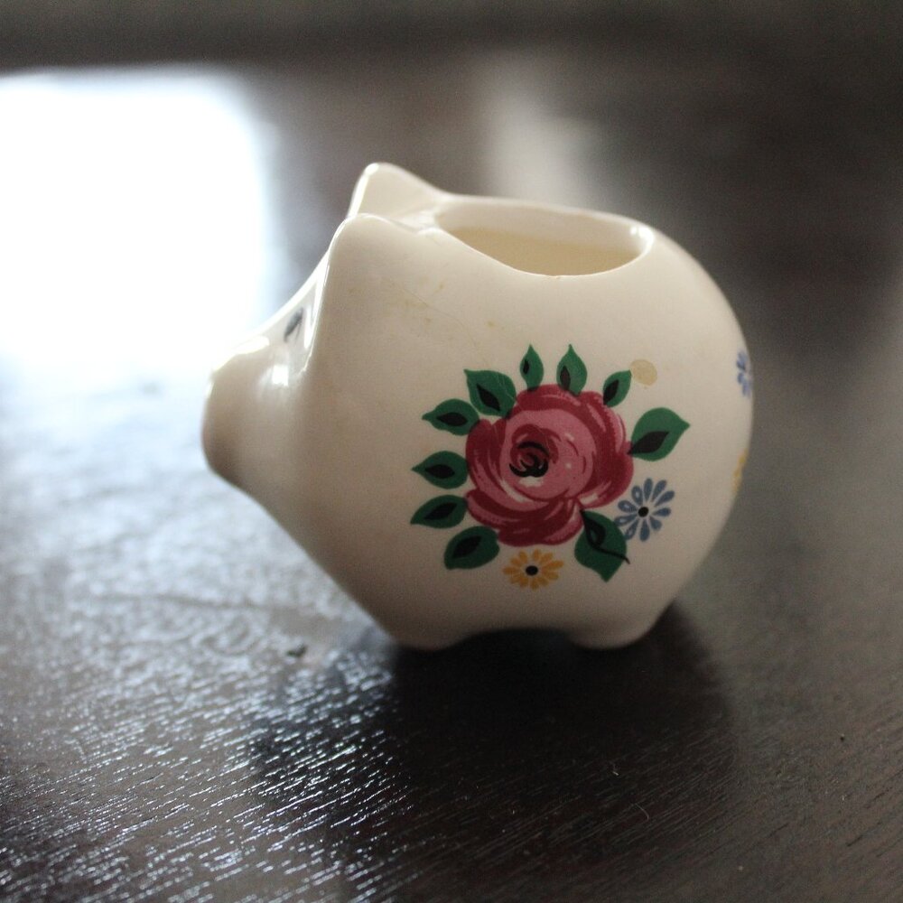 SOLD - piggy toothpick holder
